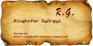 Ringhofer Györgyi névjegykártya